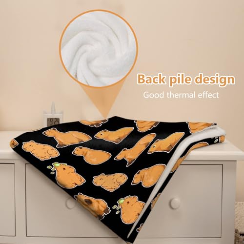 Couverture Capybara en flanelle douce 130x150 cm pour canapé