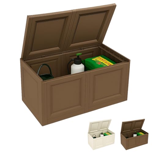 ✅ RICEVERAI - un baule contenitore a 2 moduli con finitura a riquadri effetto legno di colore Wengé, misura 86x40x42 cm. Unisce l’estetica calda del legno alla resistenza della plastica di alta qualità, offrendo una soluzione elegante e funzionale per tenere in ordine ambienti interni o esterni come giardino, terrazzo, balcone o veranda. Prodotto Made in Italy con materiali di prima scelta.