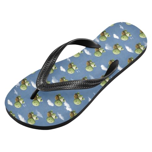 Flip Flop Sandals Cute Turtle Print for Women Men Beach Outdoor XS2