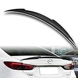 Q1-Tech, Carbon Fiber Lift Gate Trunk Spoiler Wing Compatible with 2014-2017 Mazda 6, Rear Trunk Lip Spoiler, 2015 2016, V-Style