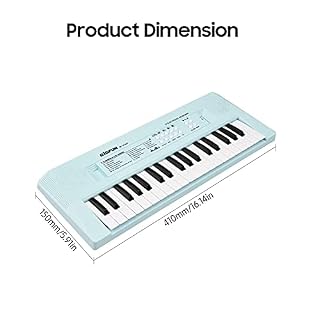 COMETX Piano électronique avec mini clavier Piano électronique avec mini clavier 37 touches Piano électronique Piano Bleu - Les Beatles, Paul McCartney, John Lennon, RIngo Starr, George Harrison COMETX Piano électronique avec mini clavier Piano électronique avec mini clavier 37 touches Piano électronique Piano Bleu – Image 3