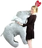 Giant Stuffed Valentine Elephant 48 Inches - Holds Heart That Reads Every Beauty Deserves A Beast, H
