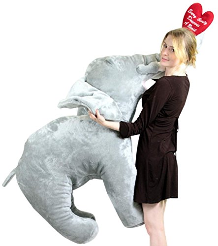 Giant Stuffed Valentine Elephant 48 Inches - Holds Heart That Reads Every Beauty Deserves A Beast, Huge Stuffed Animal Made In The Usa #TOP18