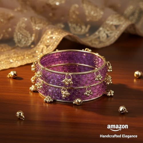 Image of Kashmiri Ghangharoo Glass Bangle| Light Weight Bangles | Traditional Transparent Fancy Glass Chudi Set for Wedding, Party|Set Of 16(12 Glass + 4 ghungroo bangles)