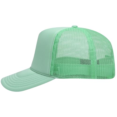 Image of OTTO Polyester Foam Front 5 Panel High Crown Mesh Back Trucker Hats in 97, Bulk, Wholesale