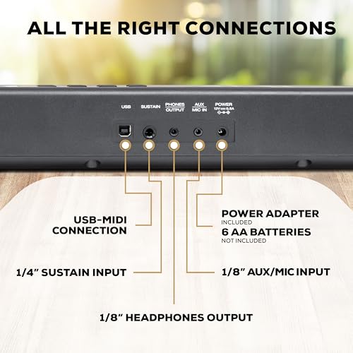 Piano digital Alesis de 88 teclas con 480 sonidos, altavoces y lecciones para principiantes miniatura 5