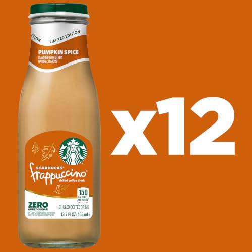 Image of Starbucks Zero Sugar Frappuccino, Pumpkin Spice, 13.7 oz Bottles (12 Pack)