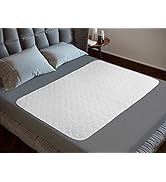 Washable Bed Protector/Pad Without Tucks-Double Size Bed for Incontinence & Bed wetting,...