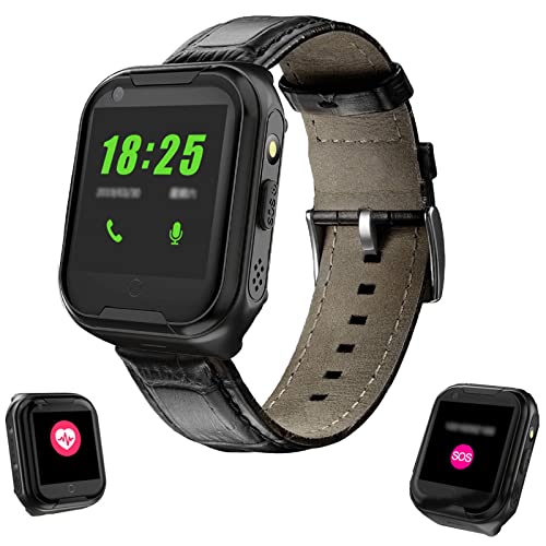 Smart Watch Personas Mayores Reloj Inteligente Botón SOS con detección de Alerta de caída y Seguimiento de ubicación por GPS videollamada Impermeable para Alzheimer