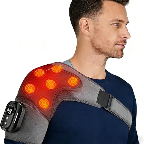 Rejuvacare Shoulder Massager Triple Method Shoulder Massager with Heat Kneading and Airbag Compression Wrap Cordless Rechargeable 4500mAh Battery