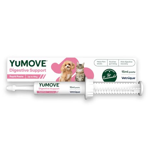 YuMOVE Digestive Care Rapid Dog & Cats Probiotic Paste for Gut Health Digestive Supplements with Fast-Acting Ingredients for Small Dogs & Cats 15ml
