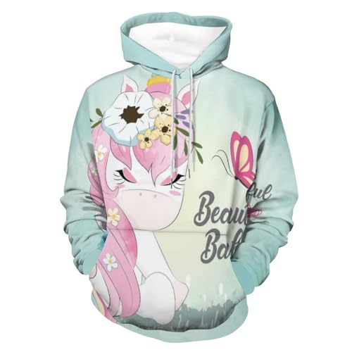 Hoodie licorne papillon UMENG unisexe S en molleton confortable