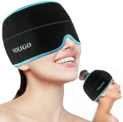 Headache & Migraine Relief Hat - Wearable Flexible Headband Ice Pack for Migraine & Headache Relief, Long-Lasting Cooling, No Confusion, Ice Therapy, Tension Relief