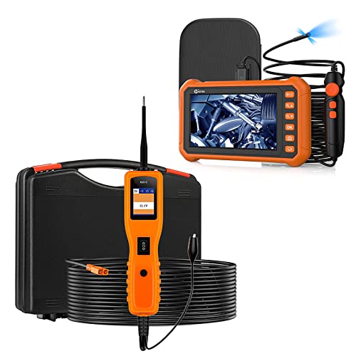Kzyee Triple Lens Borescope Inspection Camera And Km10 Power Circuit Probe Kit, Automotive Circuit Tester Ac Dc Diode Resistance Check #TOP13
