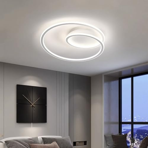 Plafonnier LED dimmable rond blanc de 50cm avec télécommande - 7