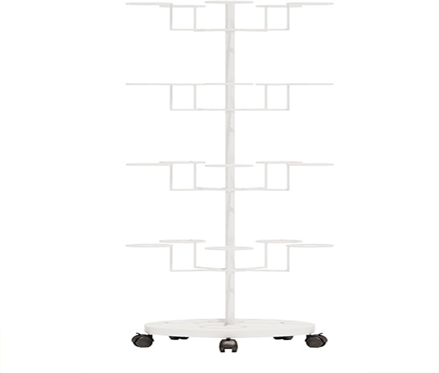Hat Rack Multilayer Rotating Hat Display Stand for Retail Freestanding Floor Rack for Hats Wigs and Helmets White 4 Layers 53X22in