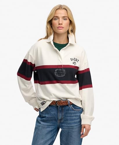 Superdry Heritage Stripe Rugby Top T Shirt cassé 40 Femmes - vue 2