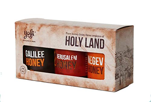 Israeli Pure Raw Wildflower Honey, Holy Land Gift Set (3 X 4.4 Oz) #TOP2