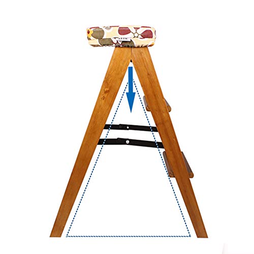 Escalera plegable LUNEZY con taburete multifunción y reposapiés suave de hogar color A 5