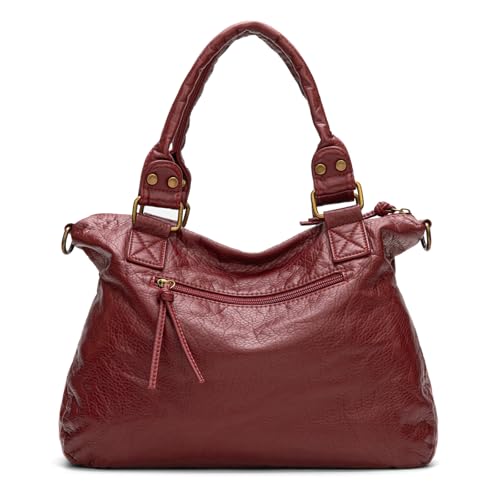 Image of Y2K Purses Hobo Bags for Women Roomy Washed Leather Handbags with Crossbody Strap