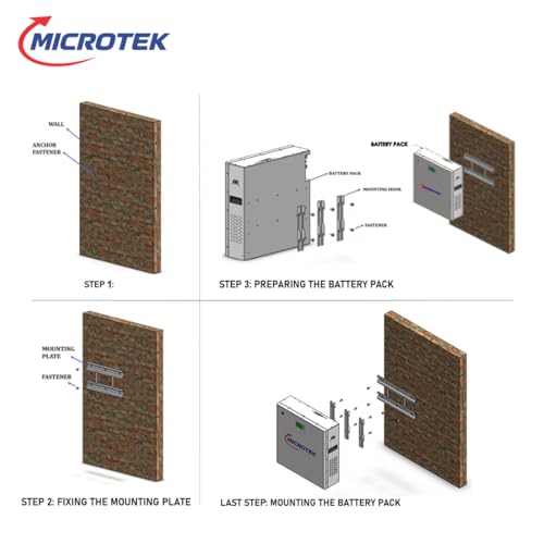 Image of Microtek Lithium-Ion Battery MLB5120060 (51.2V /100Ah) - LiFePO4 with SCT SyncCharge Technology, BMS Protection, 5-Year Warranty, Lithium-Ion Battery for Home Office & Shop