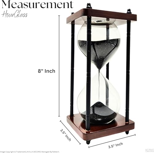 Image of Wooden Hourglass Set with Black Sand Timers - Ideal Decorative Gift for Home, Office, and Study - Antique Nautical Theme - Sand Clocks - Enhance Your Space with Classic Charm