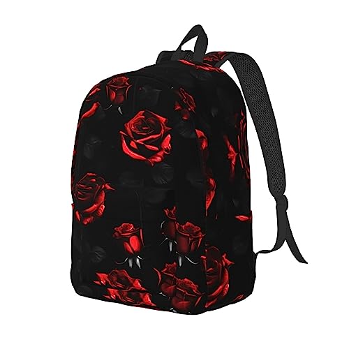 Mochila de mano para senderismo y viajes con estampado de rosas para mujer 2