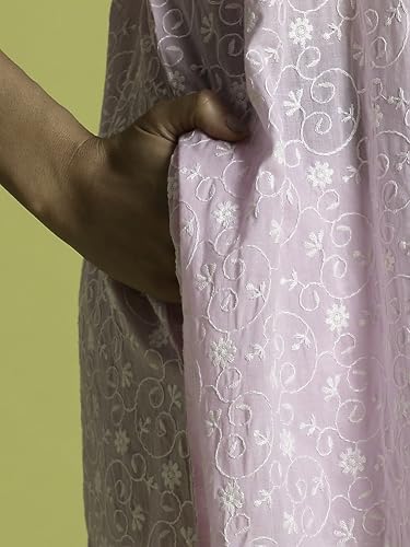 Image of 9shines Label Stylish Chikankari Cotton Nighty Maxi for Women | Full Length Nightgown | Nightdress with Pocket | Embroidery Nighty | Soft Comfortable Cotton Nightwear (1545)