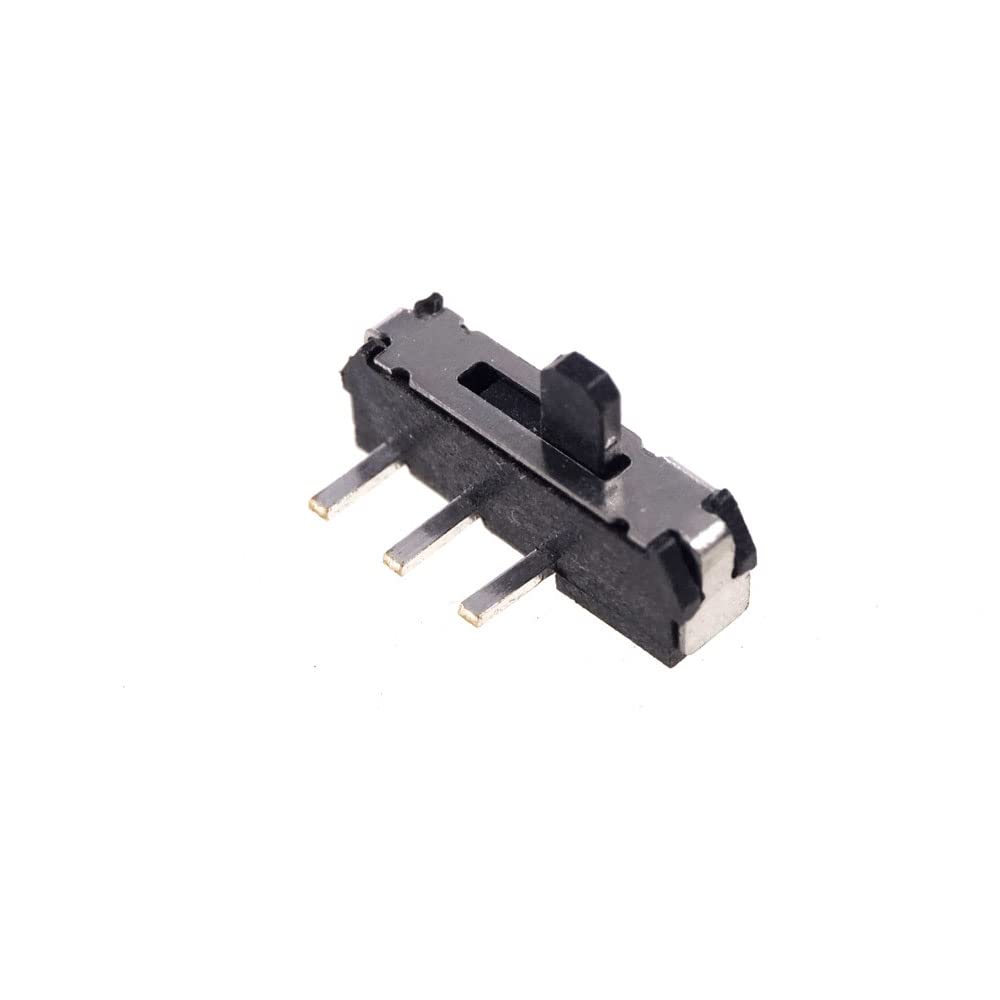 100 Pcs Miniature Slide Switch 3 Pin 2 Position 1P2T SPDT ON-OFF Right Angle Through Hole PCB Knob 2.00mm Height 2.0 Mm Pitch