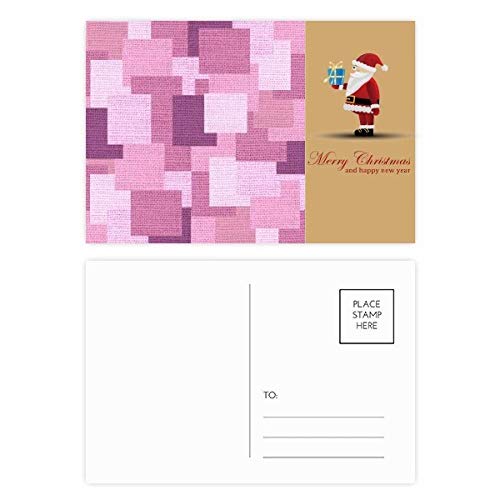 Cartes Postales en Tricot de Lin Violet Style Mosaïque Père Noël