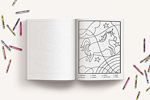 The Color by Number Book for Girls: Over 50 Cute Coloring Designs Including Mermaids, Unicorns, Princesses and More