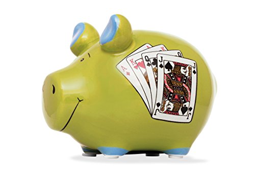 Preisvergleich Produktbild Spardose Schwein "Pokerschwein" - grün, klein