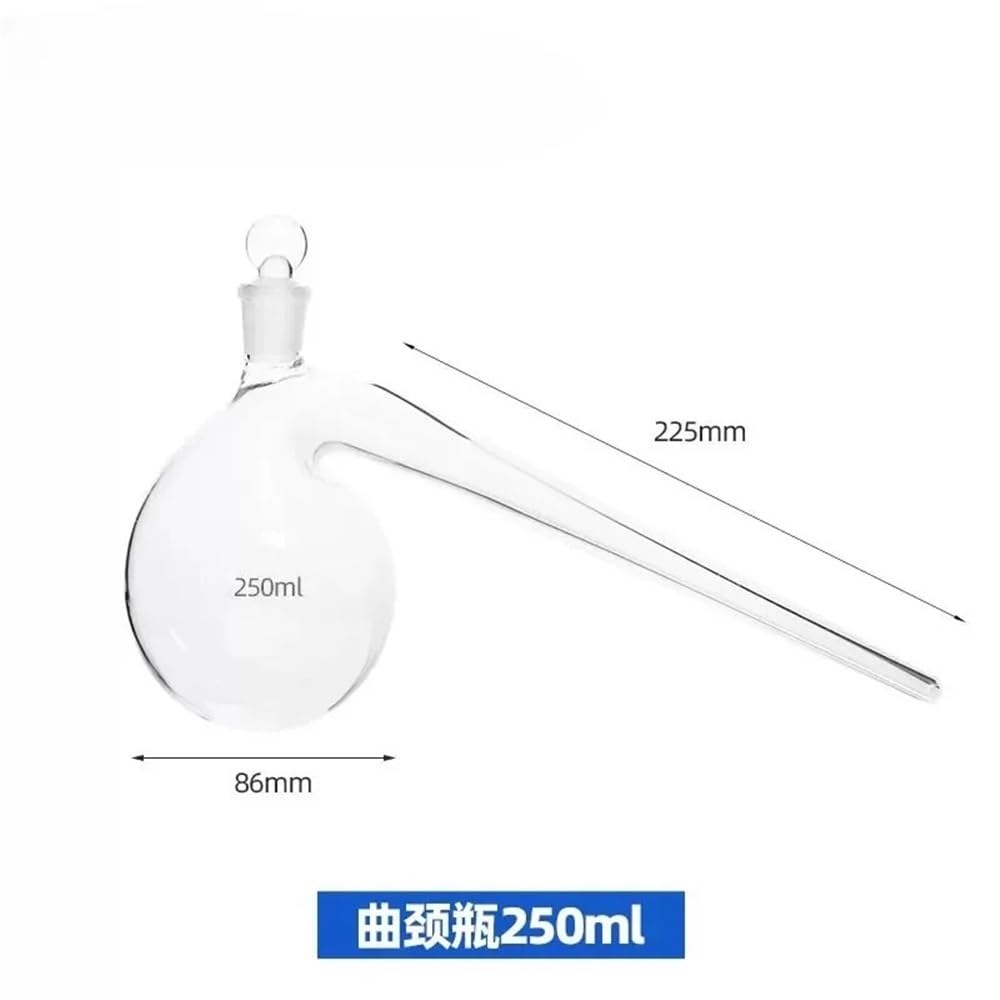 Cristalería de Laboratorio Matraz de destilación de borosilicato con tapón de 125 ml a 3000 ml, instrumentos experimentales.(250ml)