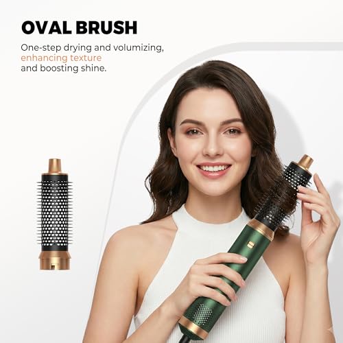 Image of 5 in 1 Blow Dryer Brush, Upgrade Hair Dryer Brush Set Negative Ion Air Styler Curling Wrap Air Curler, Hot Air Brush Curling Iron Hair Styling Tools As A Gift for Straight /Curl /Dry /Smooth