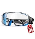 Tarantula ANSI Z87.1+ Safety Goggles Over Glasses, Anti-Fog & Anti-Scratch UV380 Lenses, Adjustable Strap, High-Impact Eye Protection for Lab, Woodworking & DIY, Blue