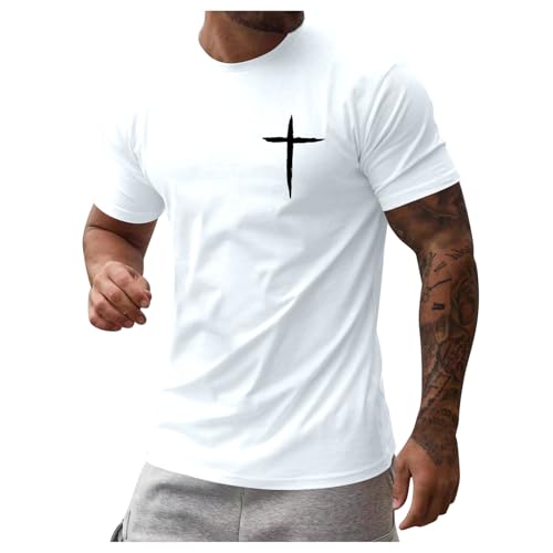 T-shirts à manches courtes col rond imprimés Christ pour homme actif cherchant le confort