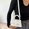 TOFBS Handtasche Damen Kleine Top Griff Tasche Vintage Umhängetasche Stilvoll Henkeltaschen Mini Umhängetasche mit Abnehmbarer Gurt (Brillantweiß) #5