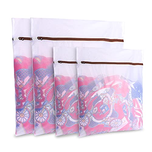 GOGOODA Mesh Laundry Bags for Delicates Durable Protective Wash Bags for Clothes, Multi-Size Washing Bag Set, 4PCS （2L,2XL）