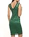 ACEVOG Women's Pencil Dress Knee Length Lace Floral Sleeveless Dress (X-Large, Green)