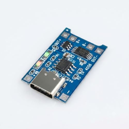 Image of (1PCS) TP4056 USB-C 5V 1A Lithium Battery Charging Module with Dual Protection IC - 18650 Li-ion LiPo Charger Board with Overcharge & Overcurrent Protection