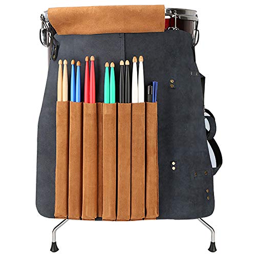Hand Made Drum Stick Bag,Genuine Leather Leather & Brass Drumstick Bag,Cowhide Drumstick Case (Brown) #TOP6