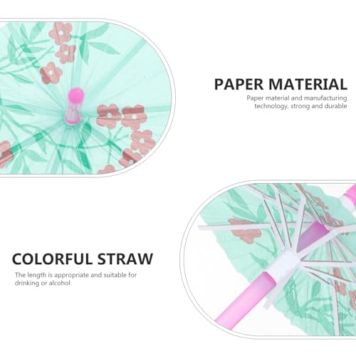 Pitillos desechables de papel coloridos diseño sombrilla 50 pzas miniatura 6