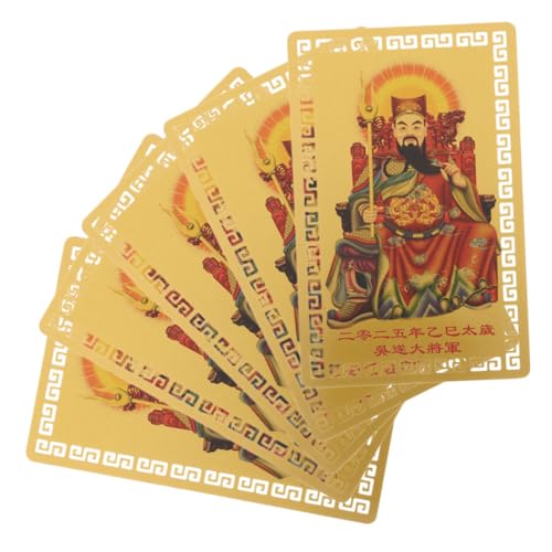 IMIKEYA 5個入り風太歳カード 風水による家や車の富と保護のためのお守り装飾 伝統的なお守りカードとして使用可能