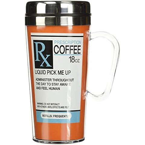 Spoontiques - Insulated Travel Mug - Prescription Coffee Cup - Coffee Lovers Gift - Funny Coffee Mug, 18 oz Cover