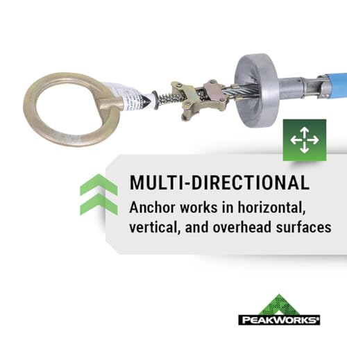 Image of Peakworks Temporary Reusable Drop-In Anchor for Concrete - Industrial, Construction, Roofing Fall Protection - ANSI & OSHA Compliant - 3 /4 inch (19 mm)