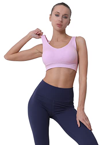 Image of Double Couple Sports Bras for Women Adjustable Medium Impact Racerback Padded Sports Bra for Yoga Gym Fitness Workout