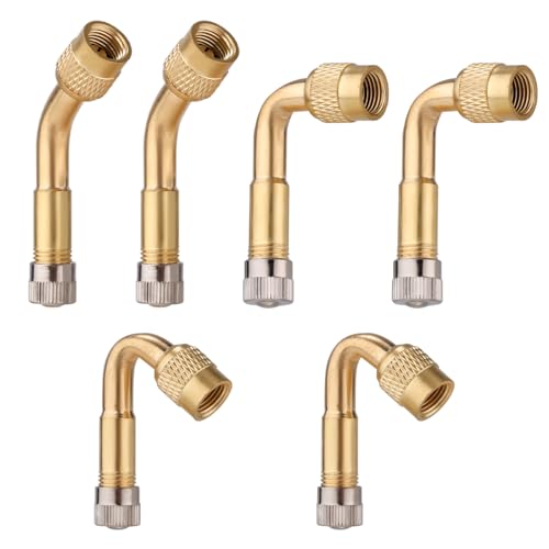 Image of Gosknor 6pcs Tire Valve Extensions, 45 90 135 Degree Valve Stem Adapter Tire Valve Extender Valve Stem Extenders Tyre Valve Extension Adaptor for Passenger Cars Bicycles Motorcycles RVs Stroller