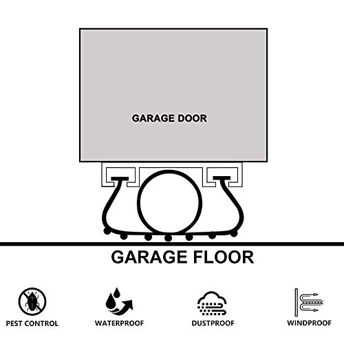 Garage Door Seals Bottom Rubber With Pre-Drilled Aluminum Track Retainer Base Kit,Heavy-Duty U Shape +O Ring Combination Garage Door Weather Stripping Kit (16Ft, Black) #TOP1