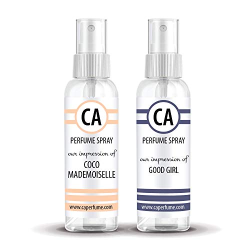 CA Perfume Impression of (Coco Mademoiselle + Good Girl) Travel Size Sample Fragrance Refillable Atomizer Long Lasting Eau de Parfum (Cologne) Sprayer / 2 Fl Oz/ 60 ml