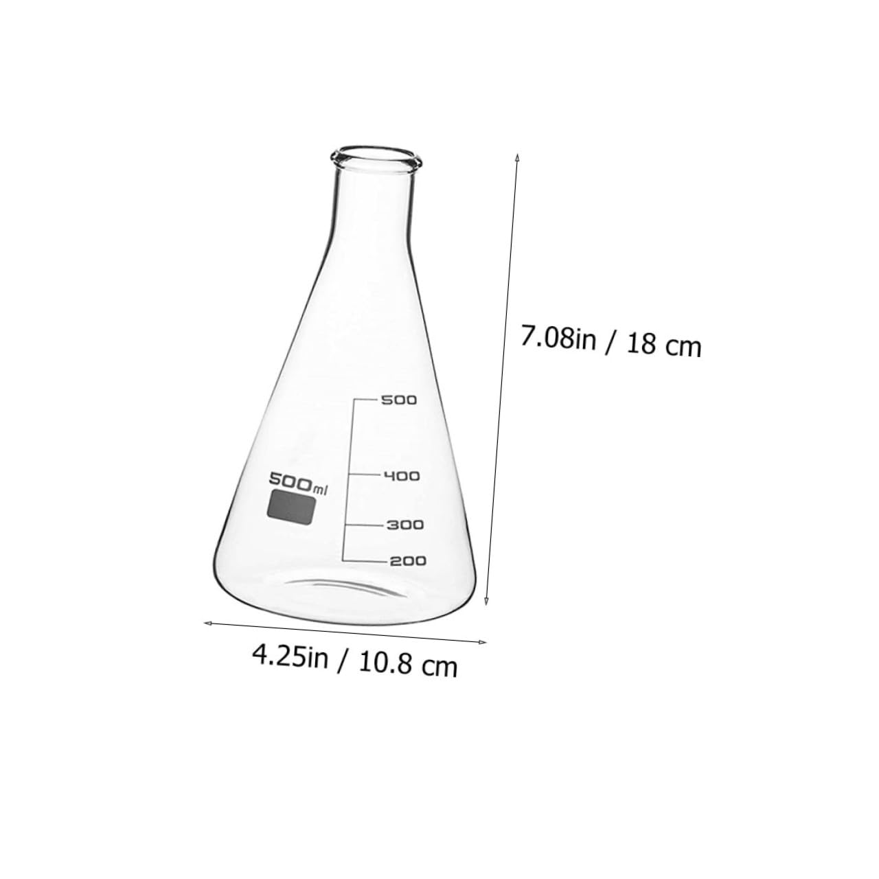 Flask Set 3pcs Narrow-Mouth Flasks Borosilicate Glass Accurate Scale Ideal for Home Brewing Chemistry Lab Education